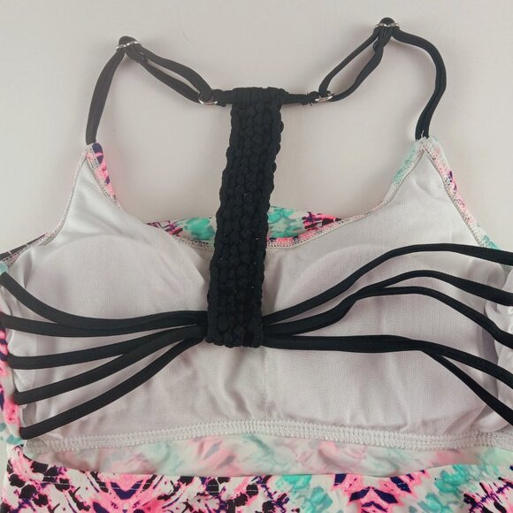 SO Braided Back Flounce Tankini Top Juniors Size Small Destiny Dye Swimsuit - Picture 5 of 7